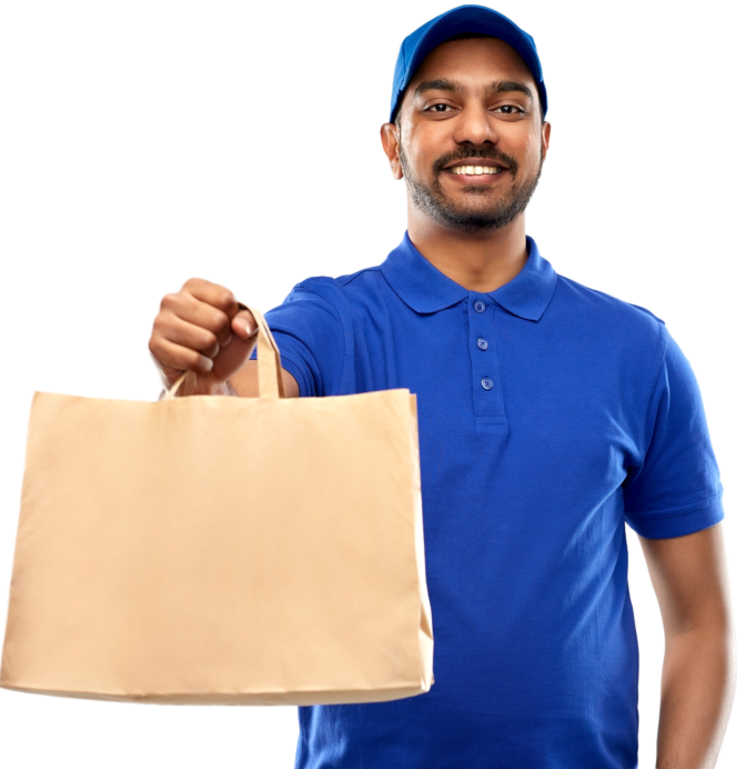 a man holding a bag